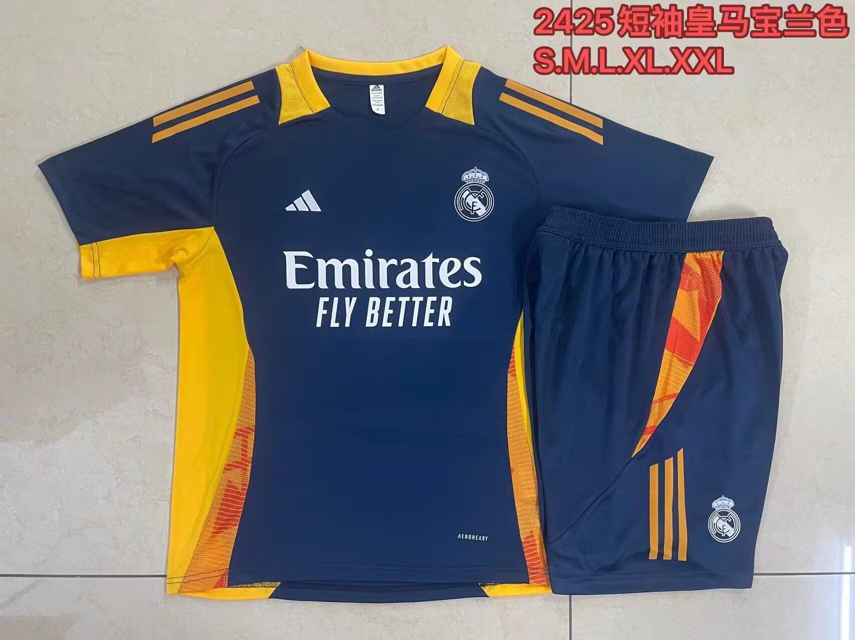 AAA Quality Real Madrid 24/25 Navy Blue/Yellow Training Kit